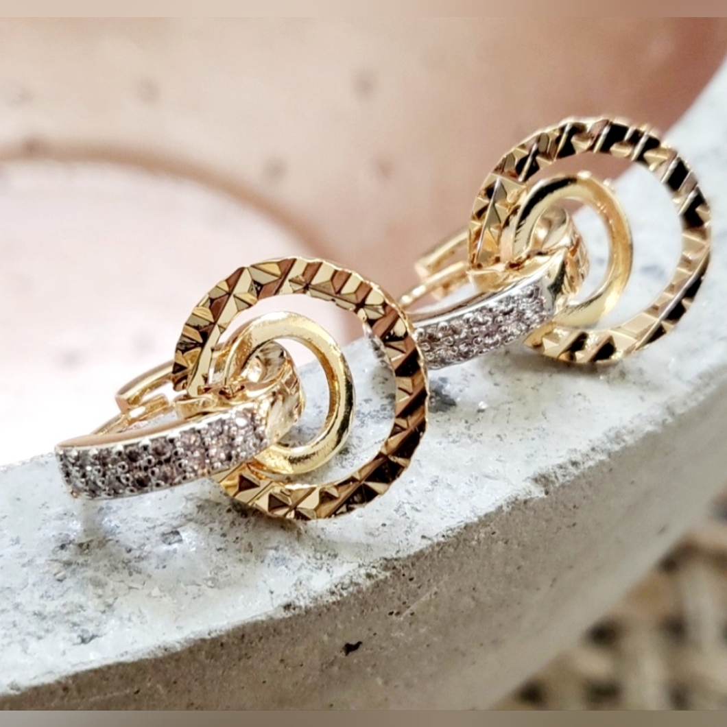Womens Jewelry 14k Yellow Gold Plated Cz Earrings